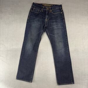 American Eagle Jeans‎ Mens 28x30 Blue Slim Straight Dark Wash Mid Rise Denim